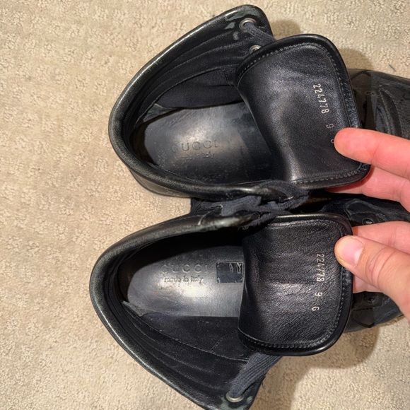 Gucci Black Leather GG Sneakers - Picture 7 of 7